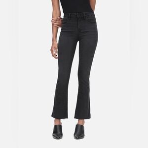 Frame Le Crop Jeans | Le Cropped Mini Bootcut Flare Black Denim Raw Hem Size 25